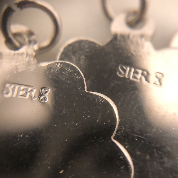 Initial sterling silver vintage pendant bracelet charm - Picture 2 of 4